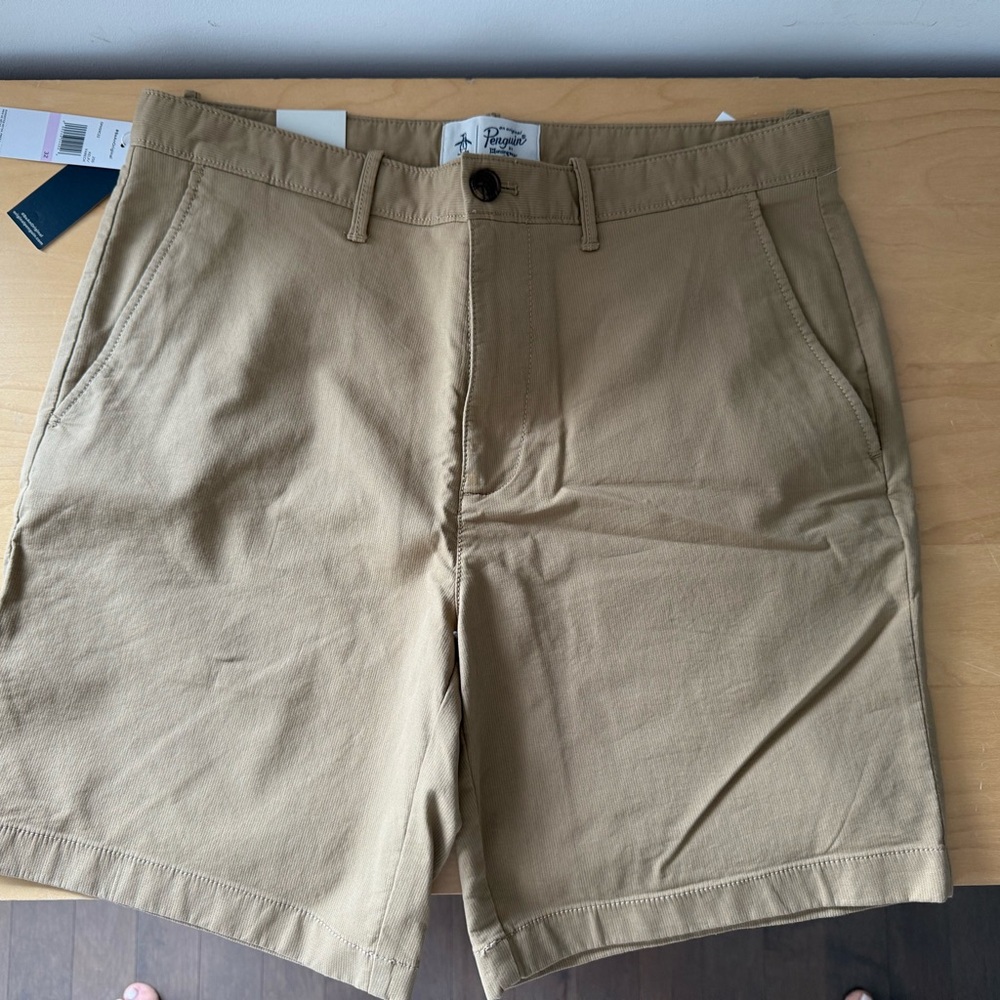 Original Penguin Tan Flat Front Shorts